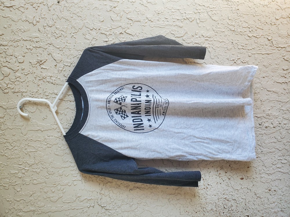 Jerzees, size small, gray & white